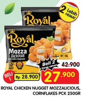 Promo Harga Belfoods Royal Nugget Mozzalicious, Cornflakes 250 gr - Superindo