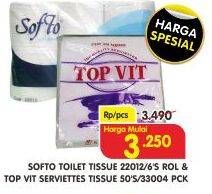 Promo Harga SOFTO Facial Tissue/TOP VIT Tissue  - Superindo