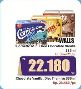 Promo Harga Walls Cornetto Mini Chocolate Vanilla, Oreo per 12 pcs 28 ml - Hari Hari