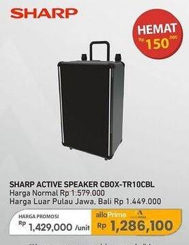 Promo Harga Sharp CBOX-TR10CBL Active Speaker  - Carrefour