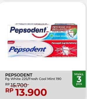 Promo Harga Pepsodent Pasta Gigi Pencegah Gigi Berlubang Fresh Cool Mint, White 190 gr - Yogya