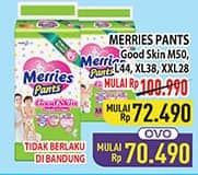 Promo Harga Merries Pants Good Skin M50, XL38, XXL28, L44 28 pcs - Hypermart