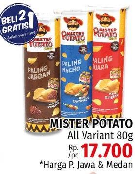 Promo Harga MISTER POTATO Snack Crisps All Variants 80 gr - LotteMart