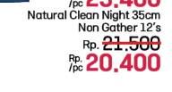 Promo Harga Laurier Natural Clean Night Wing 35cm 12 pcs - LotteMart