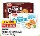 Promo Harga Roma Kelapa Cream Cokelat, Susu Vanila 180 gr - Alfamart