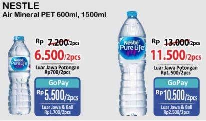 Promo Harga Nestle Pure Life Air Mineral 600 ml - Alfamart