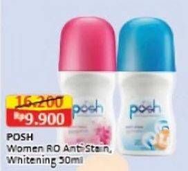 Promo Harga Posh Deo Roll On Anti Stain, Whitening 50 ml - Alfamart