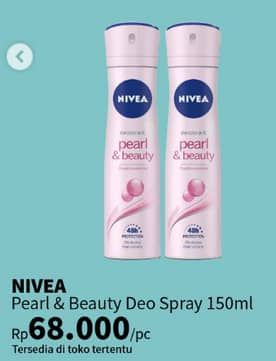 Promo Harga Nivea Deo Spray Pearl Beauty 150 ml - Guardian