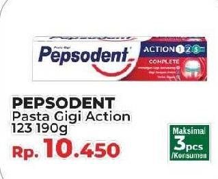 Promo Harga PEPSODENT Pasta Gigi Action 123 190 gr - Yogya