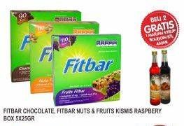 Promo Harga FITBAR Makanan Ringan Sehat Fruit, Kismis Raspberry 5 pcs - Superindo