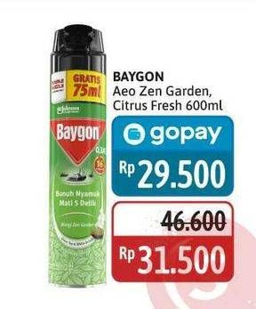 Promo Harga Baygon Insektisida Spray Zen Garden, Citrus Fresh 600 ml - Alfamidi
