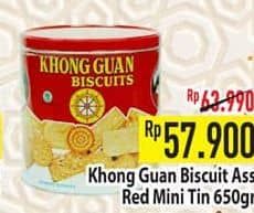 Promo Harga Khong Guan Assorted Biscuit Red Mini 650 gr - Hypermart