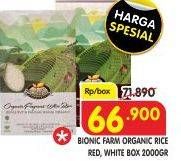Promo Harga BIONIC FARM Beras Merah Organik/Organic White Rice 2000gr  - Superindo