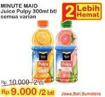 Promo Harga MINUTE MAID Juice Pulpy Guava, Orange 300 ml - Indomaret