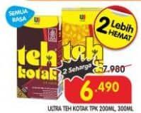 Ultra Teh Kotak 200 ml Diskon 18%, Harga Promo Rp6.490, Harga Normal Rp7.980