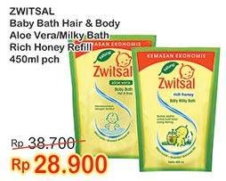 Promo Harga ZWITSAL Natural Baby Bath Hair Body Aloe Vera, Rich Honey 450 ml - Indomaret