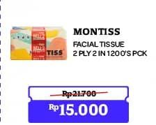 Promo Harga Montiss Facial Tissue per 2 bungkus 200 sheet - Indomaret