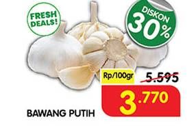 Promo Harga Bawang Putih per 100 gr - Superindo