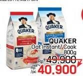 Promo Harga Quaker Oatmeal Instant, Quick Cooking 800 gr - LotteMart
