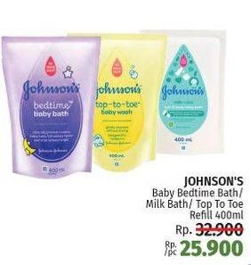Promo Harga JOHNSONS Baby Bedtime Bath/ Milk Bath/ Top To Toe 400ml  - LotteMart