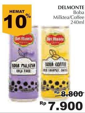 Promo Harga DEL MONTE Boba Drink Milk Tea Taro, Coffee Caramel Cheese 240 ml - Giant