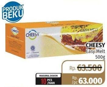 Promo Harga CHEESY Easy Melt Processed Cheddar Cheese 500 gr - Lotte Grosir