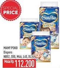 Promo Harga Mamy Poko Perekat Extra Soft L40, M46, NB52, S50, XL34 34 pcs - Hypermart