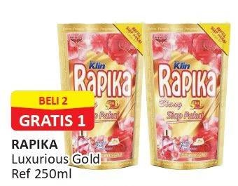 Promo Harga SO KLIN Rapika Pelicin Pakaian Biang Luxurious Gold 250 ml - Alfamart