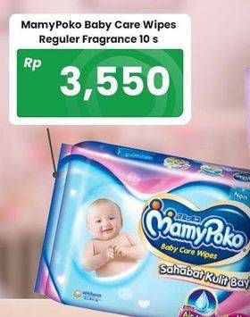 Promo Harga Mamy Poko Baby Wipes Reguler - Fragrance 10 pcs - Carrefour