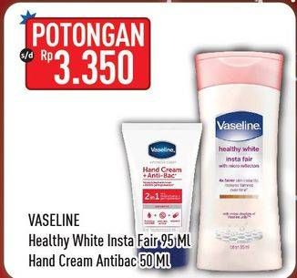 Promo Harga VASELINE Healthy White Lightening/Hand Cream Anti Bac  - Hypermart