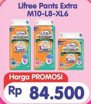 Promo Harga Lifree Popok Celana Ekstra Serap M10, L8, XL6  - Alfamart