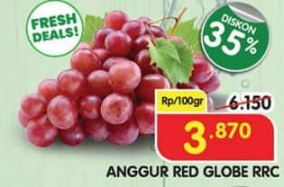 Promo Harga Anggur Red Globe RRC per 100 gr - Superindo