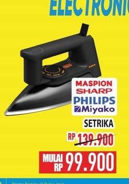 Promo Harga MASPION/ SHARP/ PHILIPS/ MIYAKO Setrika  - Hypermart