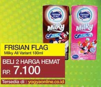 Promo Harga FRISIAN FLAG Susu UHT Milky All Variants 180 ml - Yogya