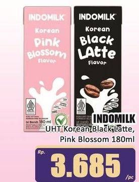 Promo Harga Indomilk Korean Series Korean Black Latte, Korean Pink Blossom 180 ml - Hari Hari