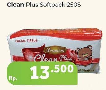 Promo Harga CLEAN PLUS Tissue Soft Pack 250 pcs - Carrefour
