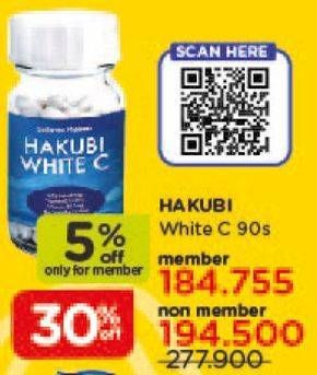 Promo Harga SATO Hakubi White C Suplemen Makanan 90 pcs - Watsons