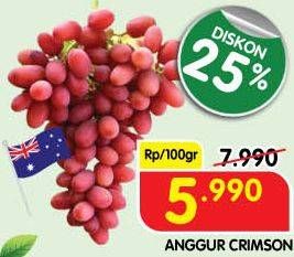 Promo Harga Anggur Crimson per 100 gr - Superindo