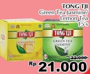 Promo Harga Tong Tji Teh Celup Green Tea Jasmine, Lemon 15 pcs - Giant