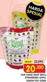 Promo Harga YURI Hand Soap Strawberry, Lemon, Apple 375 ml - Superindo