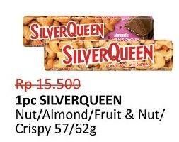 Promo Harga Silver Queen Chocolate Cashew, Almonds, Fruit Nuts, Crispy 57 gr - Alfamidi