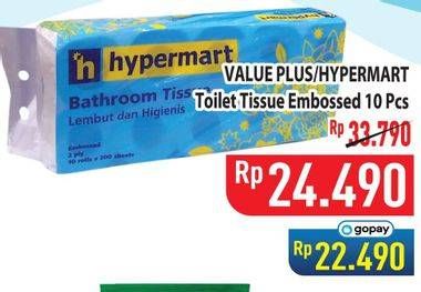 Promo Harga Value Plus/Hypermart Toilet Tissue  - Hypermart