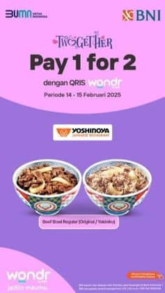 Promo Harga Pay 1 For 2  - Yoshinoya