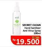 Promo Harga SECRET CLEAN Hand Sanitizer Anti Virus Spray 100 ml - Alfamidi