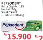 Promo Harga Pepsodent Pasta Gigi Action 123 Herbal, Siwak 190 gr - Alfamidi