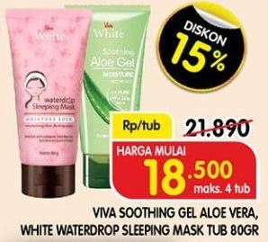 Promo Harga VIVA Soothing Gel Aloe Vera, White Waterdrop Sleeping Mask 80 g  - Superindo