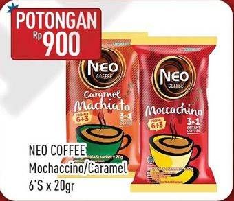 Promo Harga Neo Coffee 3 in 1 Instant Coffee Moccachino, Caramel Machiato per 6 sachet 20 gr - Hypermart