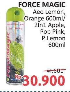 Promo Harga Force Magic Insektisida Spray Lemon, Orange, Pop Lemon, Pop Pink Fresh, Green Apple 600 ml - Alfamidi