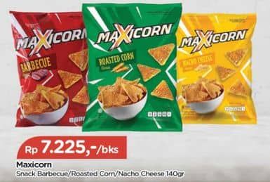 Promo Harga MAXICORN Snack Barbecue, Nacho Cheese, Roasted Corn 150 gr - TIP TOP