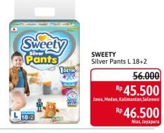 Promo Harga Sweety Silver Pants L18+2 20 pcs - Alfamidi